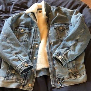 Faux Fur Lined AE Denim Jacket